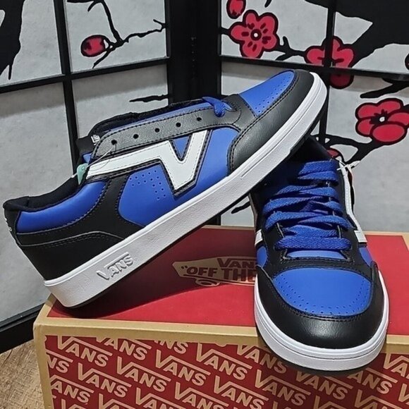 Vans Lowland Black Blue Shoes Size 10 New - Picture 2 of 6